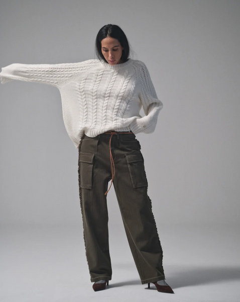 Heyanno Hero Frill Jeans, Kombu Green
