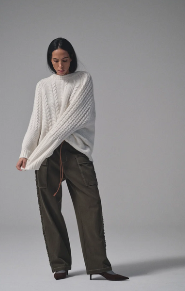 Heyanno Hero Frill Jeans, Kombu Green