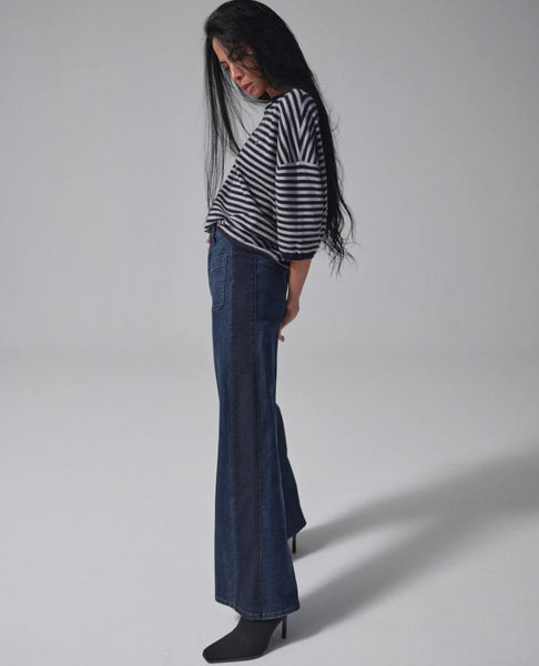 Heyanno Poetic Stripe Knit, Baritone Blue