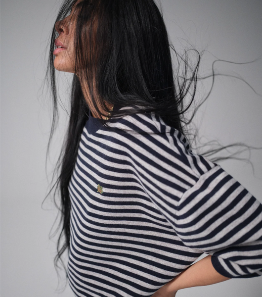 Heyanno Poetic Stripe Knit, Baritone Blue