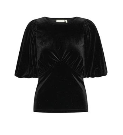 In Wear Brynn Velvet Top, Black