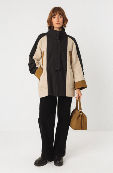 SKFK Kase Coat, Cream and Black