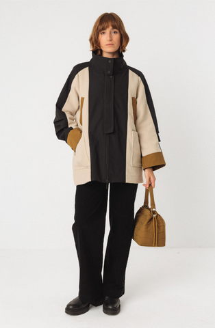 SKFK Kase Coat, Cream and Black