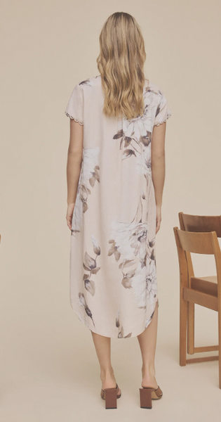 Gustav Madonna Linen Shirt Dress, Dust Print