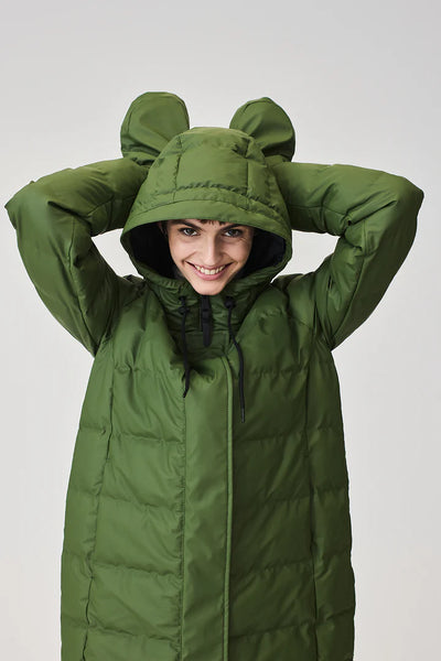 Tanta Rainwear Burza Quilted Mittens, Bronze Green