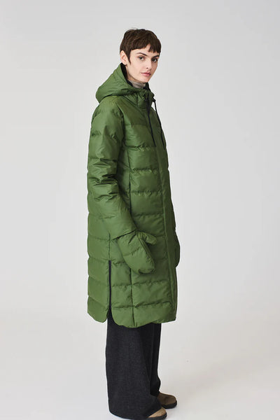 Tanta Rainwear Burza Quilted Mittens, Bronze Green