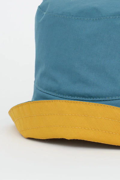 Tanta Breca Reversible Waterproof Rain Hat, Brittany Blue and Golden Spice