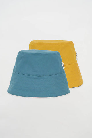 Tanta Breca Reversible Waterproof Rain Hat, Brittany Blue and Golden Spice