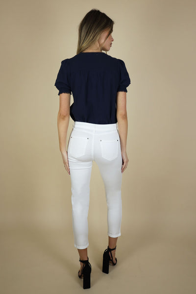 NO2MORO Unity Jeans, White - Flax In Bloom