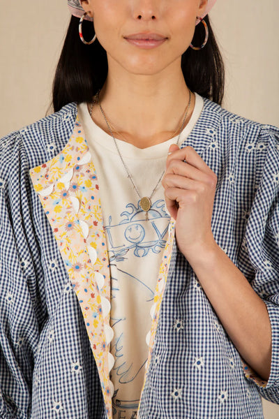 Bonte Vida Reversible Jacket, Navy/Lemon Zest