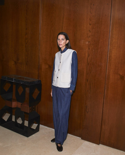 Yerse Wool Gilet, Ecru