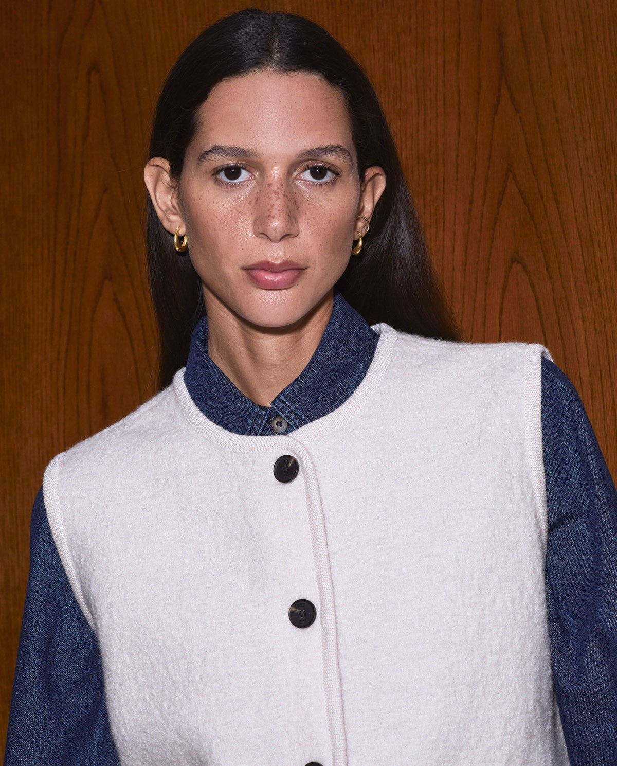 Yerse Wool Gilet, Ecru