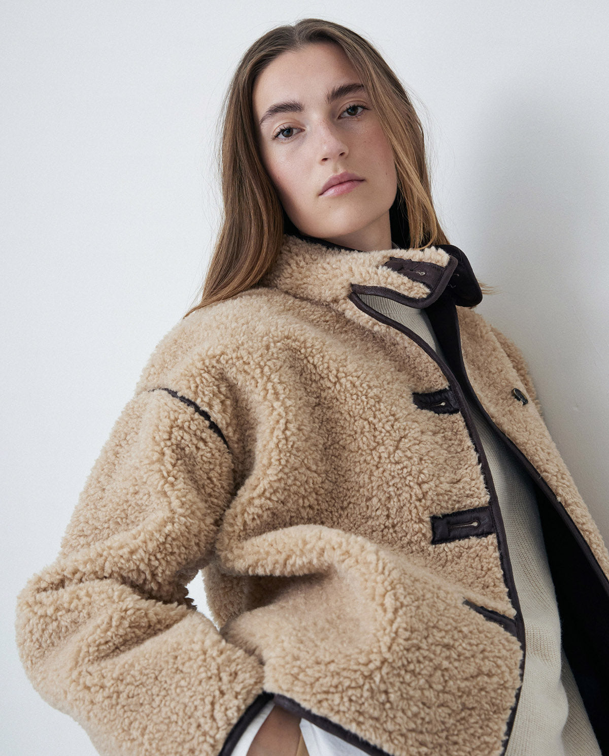 Yerse Shearling Bomber Jacket