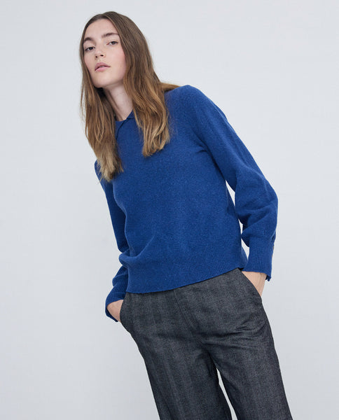 Yerse Knit With Collar, Dark Blue