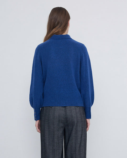 Yerse Knit With Collar, Dark Blue