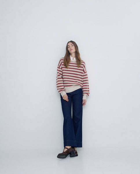 Yerse Terracotta Stripe Knit