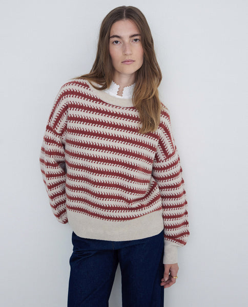 Yerse Terracotta Stripe Knit