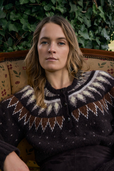 Yerse Fairisle Knit, Chocolate