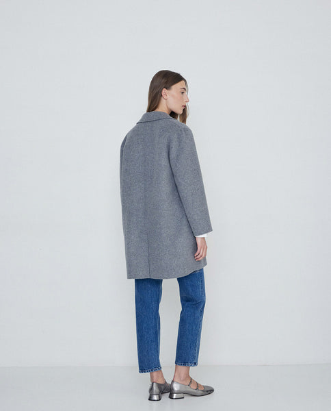 Yerse Wool Car Coat, Grey