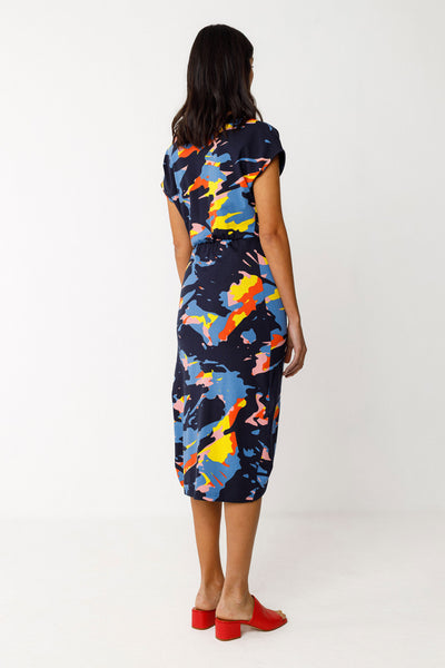 SKFK Amade GOTS Jersey Dress, Navy Camo