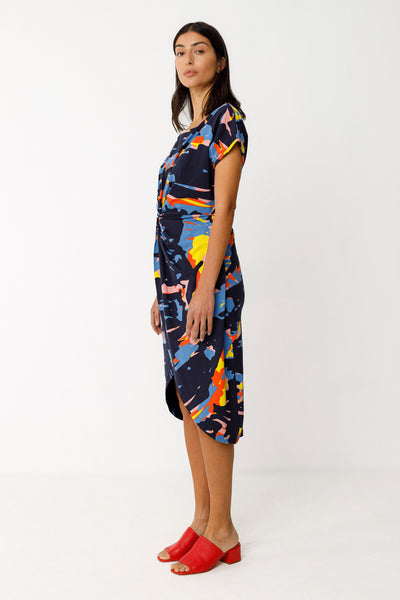 SKFK Amade GOTS Jersey Dress, Navy Camo