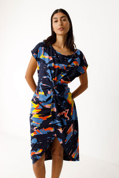 SKFK Amade GOTS Jersey Dress, Navy Camo