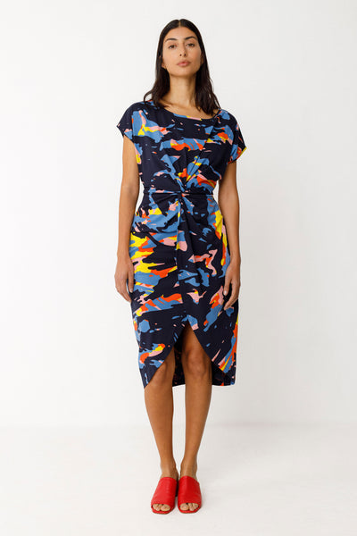 SKFK Amade GOTS Jersey Dress, Navy Camo