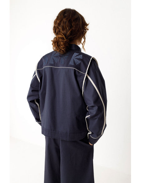 SKFK Haltsu GOTS Reversible Jacket, Navy