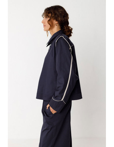 SKFK Haltsu GOTS Reversible Jacket, Navy