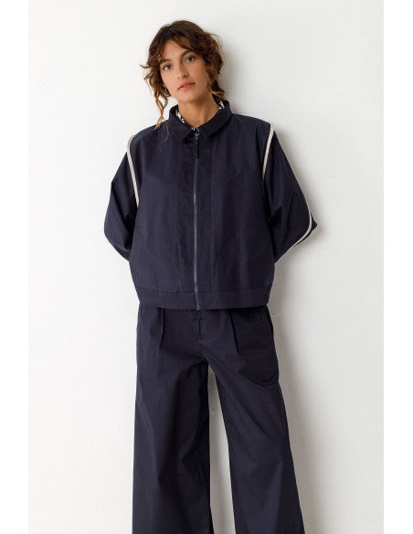 SKFK Haltsu GOTS Reversible Jacket, Navy