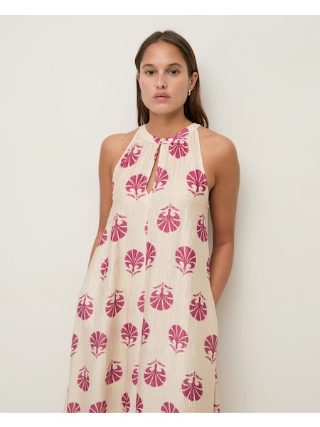 Yerse Greta Halter Dress, Raspberry