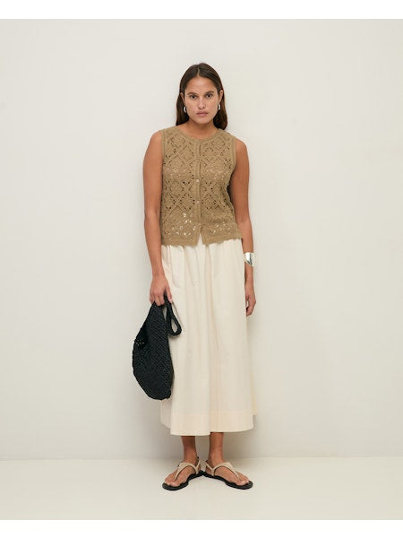 Yerse Maggie Cotton Skirt, Ecru