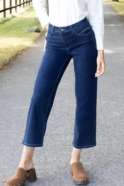 NO2MORO Napoli Cropped Jeans, Indigo Wash