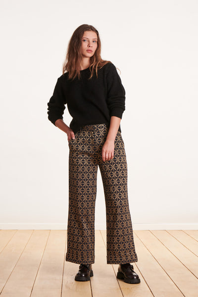 La Fee Maraboutee Ronac Trouser, Black and Gold