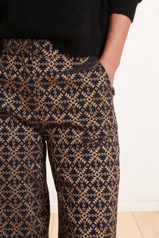 La Fee Maraboutee Ronac Trouser, Black and Gold