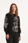 La Fee Maraboutee Zame Pullover, Black and Tapioca