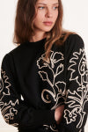 La Fee Maraboutee Zame Pullover, Black and Tapioca