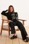 La Fee Maraboutee Zame Pullover, Black and Tapioca