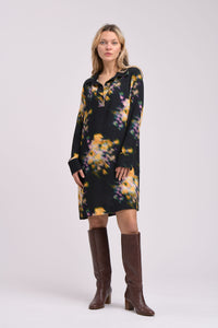 La Fee Maraboutee Ziva Tunic Dress, Print on Black