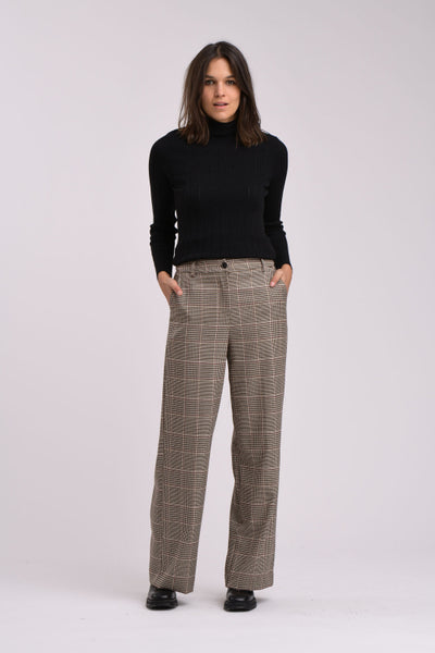 La Fee Maraboutee Triple Trouser, Chocolate Houndstooth