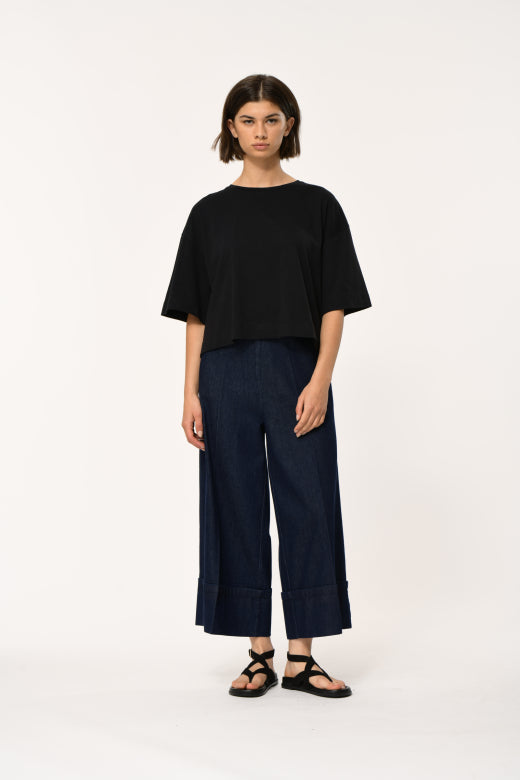 Humility Sophio Cropped Trousers, Denim Blue