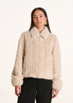 La Fee Maraboutee Elisa Short Faux Fur Jacket, Ecru