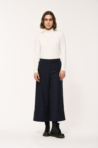 Humility Sophio Cropped Trousers, Marine Navy