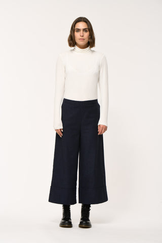 Humility Sophio Cropped Trousers, Marine Navy