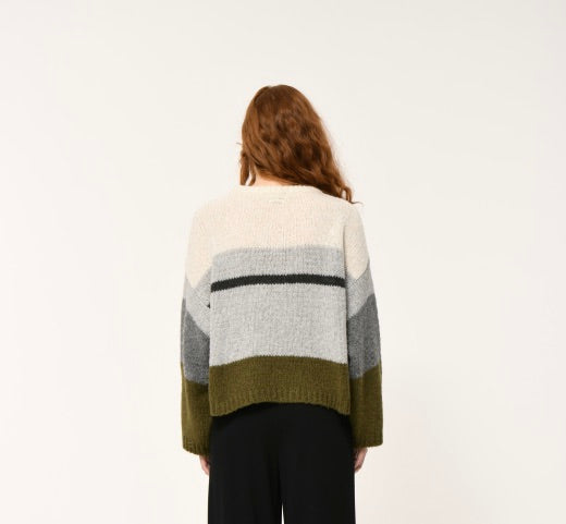 Humility Kosho Pullover, Grey and Military Green