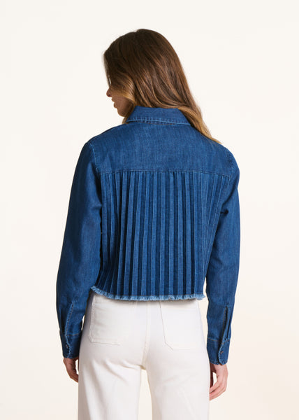 La Fee Maraboutee Fory Denim Shirt with a Pleated Back