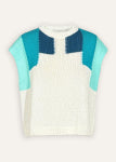 La Fée Maraboutée Floyd Sleeveless Knit, White/Blue