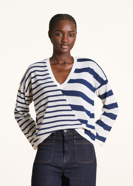 La Fée Maraboutée Folia Knit, Ecru/Blue