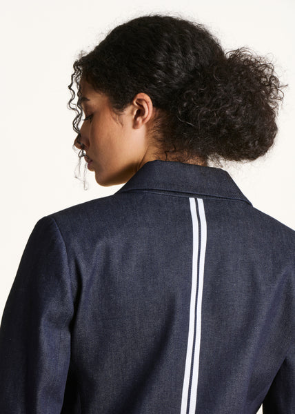 la Fée Maraboutee Forte Jacket, Dark Denim - Flax In Bloom