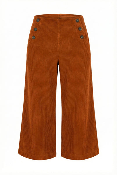 La Fee Maraboutee Gwendy Cropped Corduroy Trousers, Curcuma